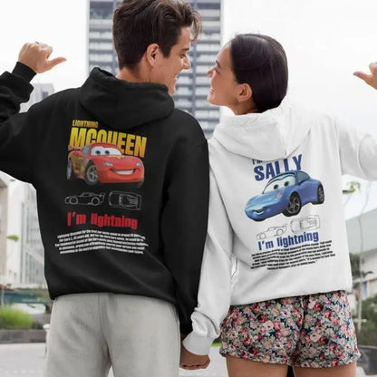 Lightning McQueen &amp; Sally Couple Hoodies